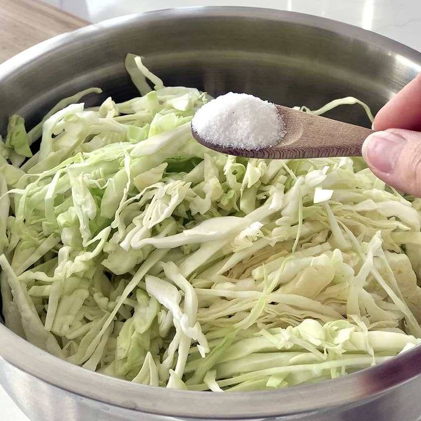 Cabbage with salt